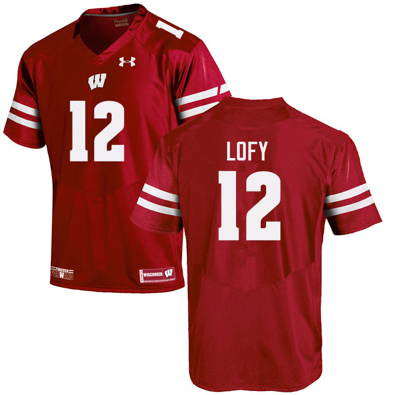 Men #12 Max Lofy Wisconsin Badgers College Football Jerseys Sale-Red